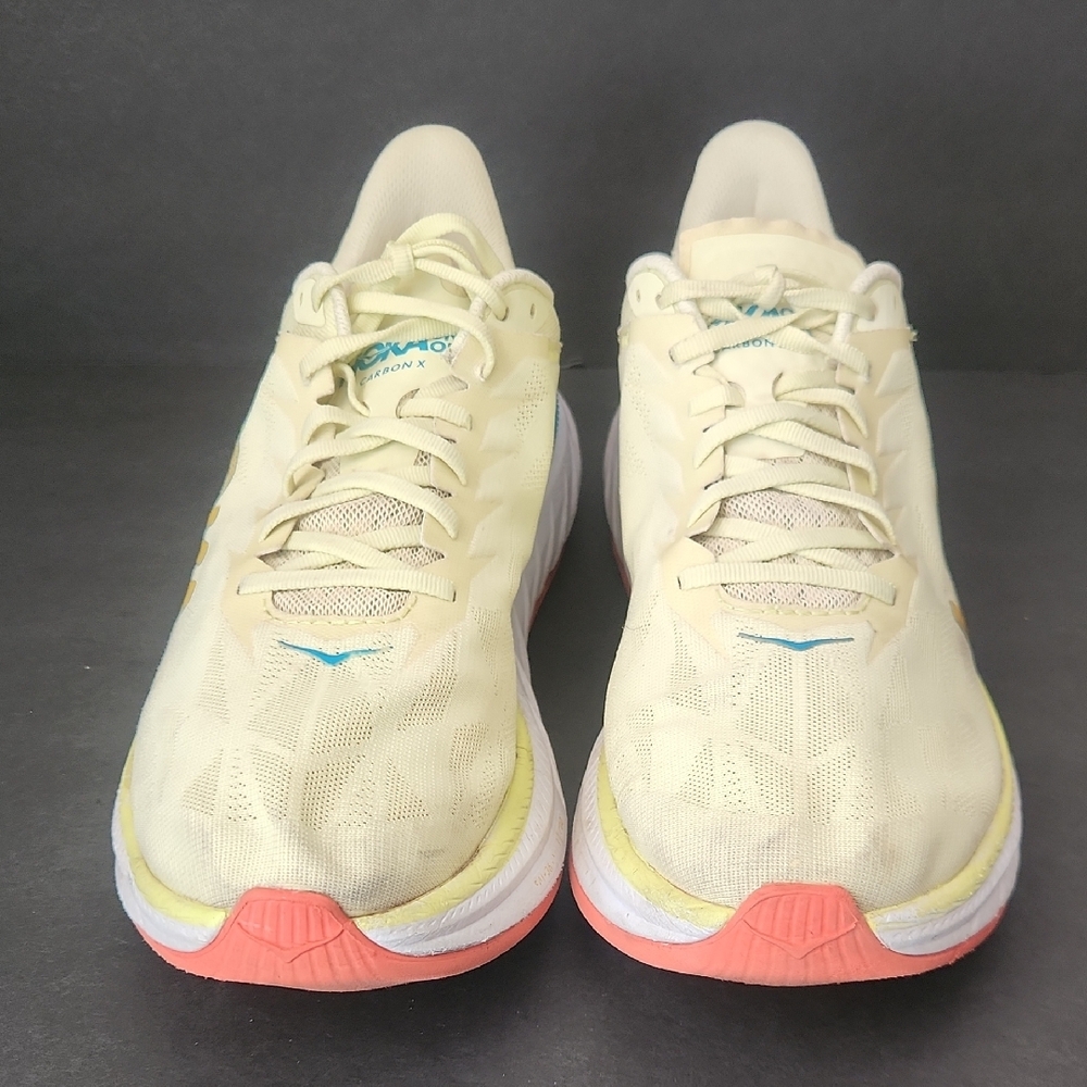 Hoka One One Mens Yellow Carbon X Athletic Shoes Size 12D - Picture 2 of 9